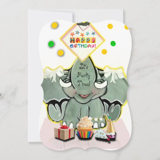 Natoshaの「It's's Time」誕生日招待状 (正面)