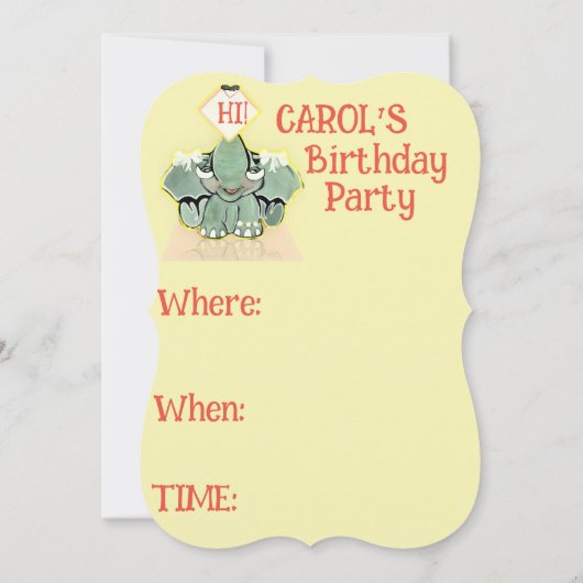 Natoshaの「It's's Time」誕生日招待状 (裏面)