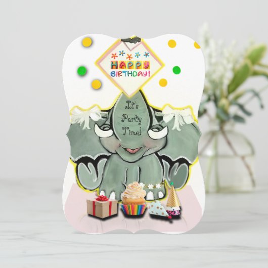 Natoshaの「It's's Time」誕生日招待状 (スタンド正面)