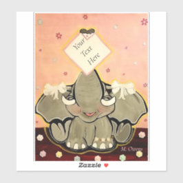 Natosha, The Elephant 8" x 8"コンターシール シール