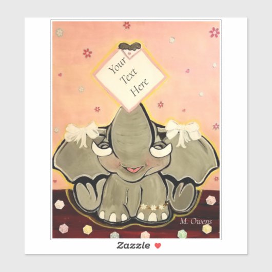 Natosha, The Elephant 8" x 8"コンターシール シール (シート)