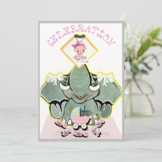 Natosha, the Elephant Speller誕生または妊娠 案内状 (スタンド正面)