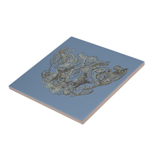 Nattier-blue Angels – Coat of arms – Emblem タイル (側面)