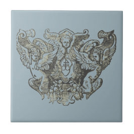 Nattier-blue Angels – Coat of arms – Emblem タイル