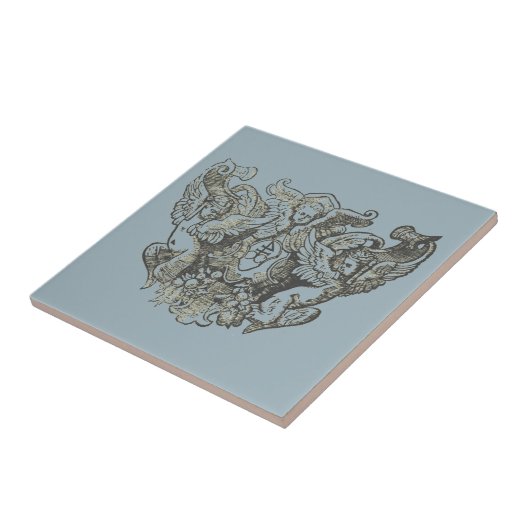 Nattier-blue Angels – Coat of arms – Emblem タイル (側面)