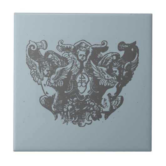 Nattier-blue Angels – Coat of arms – Emblem タイル (正面)