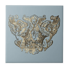 Nattier-blue Angels – Coat of arms – Emblem タイル