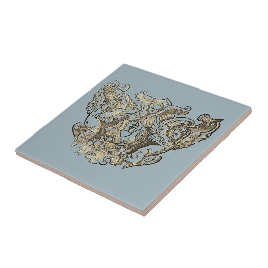 Nattier-blue Angels – Coat of arms – Emblem タイル (側面)