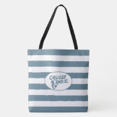 natuicalのCruiseaholicのおもしろいな巡航は縞で飾ります トートバッグ (正面)