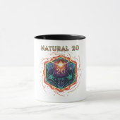Natural 20 Flaming D20 Dice | Epic D&D Critical   マグカップ (中央)