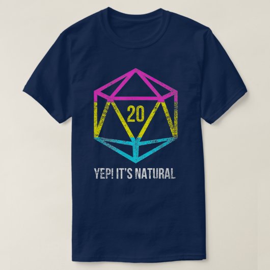 Natural 20 Pansexual Flag Pride LGB Rights Saying  Tシャツ (デザイン正面)