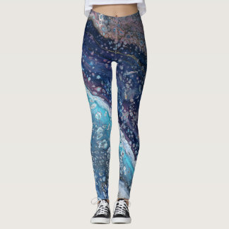 Natural Attraction 2 Blue Geode Abstract Leggings レギンス