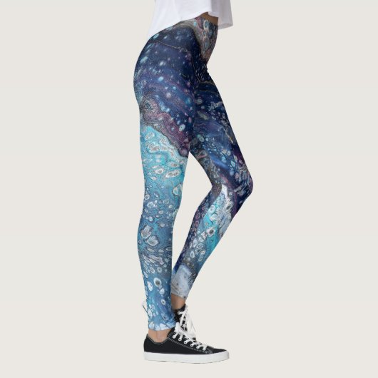 Natural Attraction 2 Blue Geode Abstract Leggings レギンス (右)