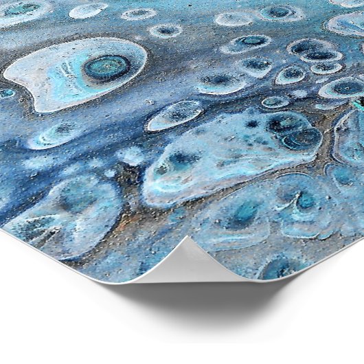 Natural Attraction 2 Blue Geode Abstract Print ポスター (角)