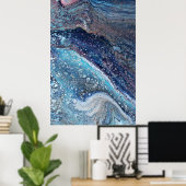 Natural Attraction 2 Blue Geode Abstract Print ポスター (ホームオフィス)