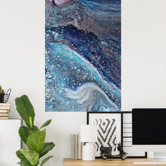 Natural Attraction 2 Blue Geode Abstract Print ポスター (ホームオフィス)