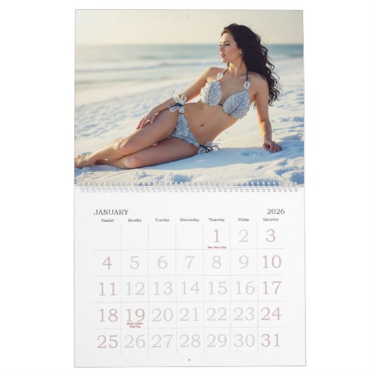 Natural Beach Calendar – Elegant & Playfull カレンダー (1月 2026)