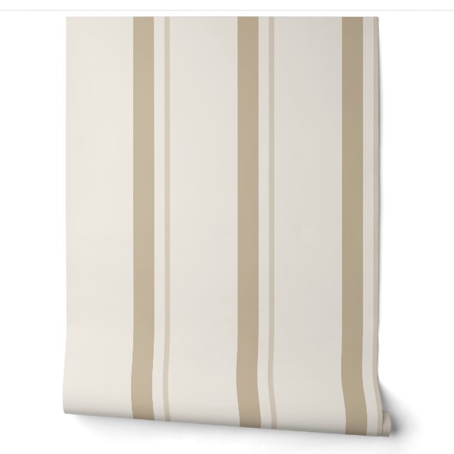 Natural Beige Wide French Mattress Ticking 壁紙 (ほどく)