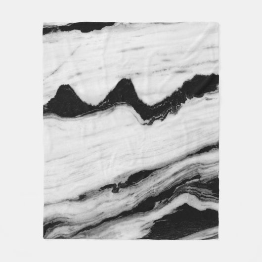 natural black and white marble texture, luxurious  フリースブランケット (正面)