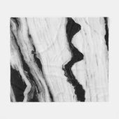 natural black and white marble texture, luxurious  フリースブランケット (正面(横))