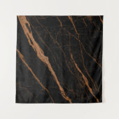 natural black emperador marble texture background  タペストリー (正面(横))