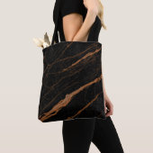 natural black emperador marble texture background  トートバッグ (クローズアップ)