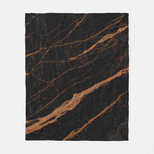 natural black emperador marble texture background フリースブランケット (正面)