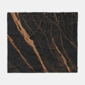 natural black emperador marble texture background フリースブランケット (正面(横))