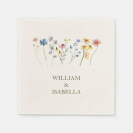 Natural Bloom | ベージュパステルワイルドフラワーの結婚式 スタンダードカクテルナプキン