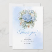Natural Blue Hydrangea Eucalyptus thank you card サンキューカード (正面)