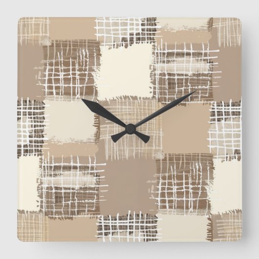 Natural Boho Wall Clock スクエア壁時計 (正面)
