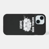 Natural Born Gamer - Splatter Style Gaming T-Shir iPhone 15ケース (裏面横)