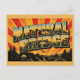 Natural Bridge State Park VA石灰岩アーチアート ポストカード