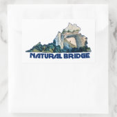 Natural Bridge Virginia State Map 長方形シール (バッグ)