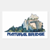 Natural Bridge Virginia State Map 長方形シール (正面)
