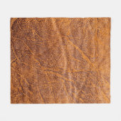 Natural brown leather texturetexture, leather, ski フリースブランケット (正面(横))