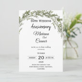 Natural Classic Greenery Wedding Anniversary 招待状 (スタンド正面)