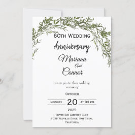 Natural Classic Greenery Wedding Anniversary  招待状