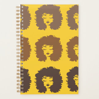 Natural Curly Hair Yellow Brown Spiral Bound  プランナー手帳