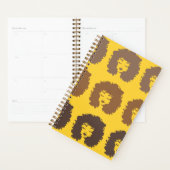 Natural Curly Hair Yellow Brown Spiral Bound  プランナー手帳 (ディスプレー)