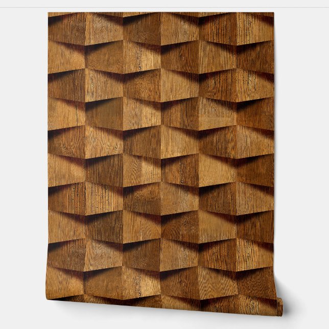Natural Dark Brown Wooden Shape Pattern 壁紙 (ほどく)