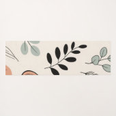 Natural Ease – Fine-Line Leaf Art Towel ヨガマット (裏面(横))