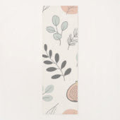 Natural Ease – Fine-Line Leaf Art Towel ヨガマット (正面)