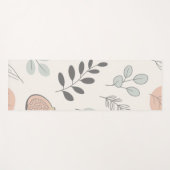 Natural Ease – Fine-Line Leaf Art Towel ヨガマット (正面(横))