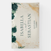 Natural Emerald Green & Blush Rose Floral Wedding 横断幕 (縦)