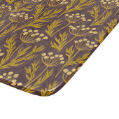 Natural Floral Pattern: Golden Accents  Dark Canva カッティングボード (角)