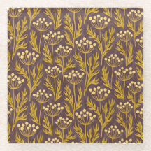 Natural Floral Pattern: Golden Accents  Dark Canva