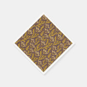 Natural Floral Pattern: Golden Accents  Dark Canva スタンダードカクテルナプキン (角)