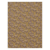 Natural Floral Pattern: Golden Accents  Dark Canva テーブルクロス (正面)