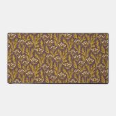 Natural Floral Pattern: Golden Accents  Dark Canva デスクマット (正面)